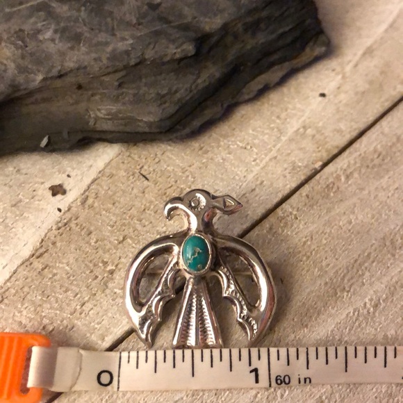 Felix Jo vintage sterling Navajo thunderbird pin - Picture 7 of 8
